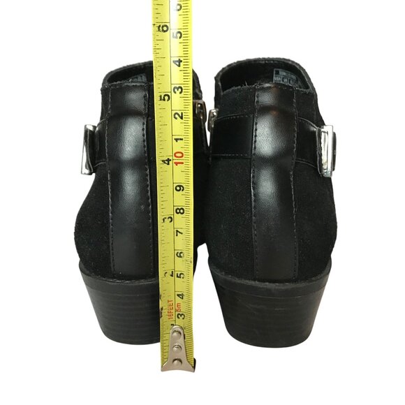 Vionic Serena Black Suede Ankle Booties Womens 8/39 Buckle Detail Side Zip - Picture 8 of 9